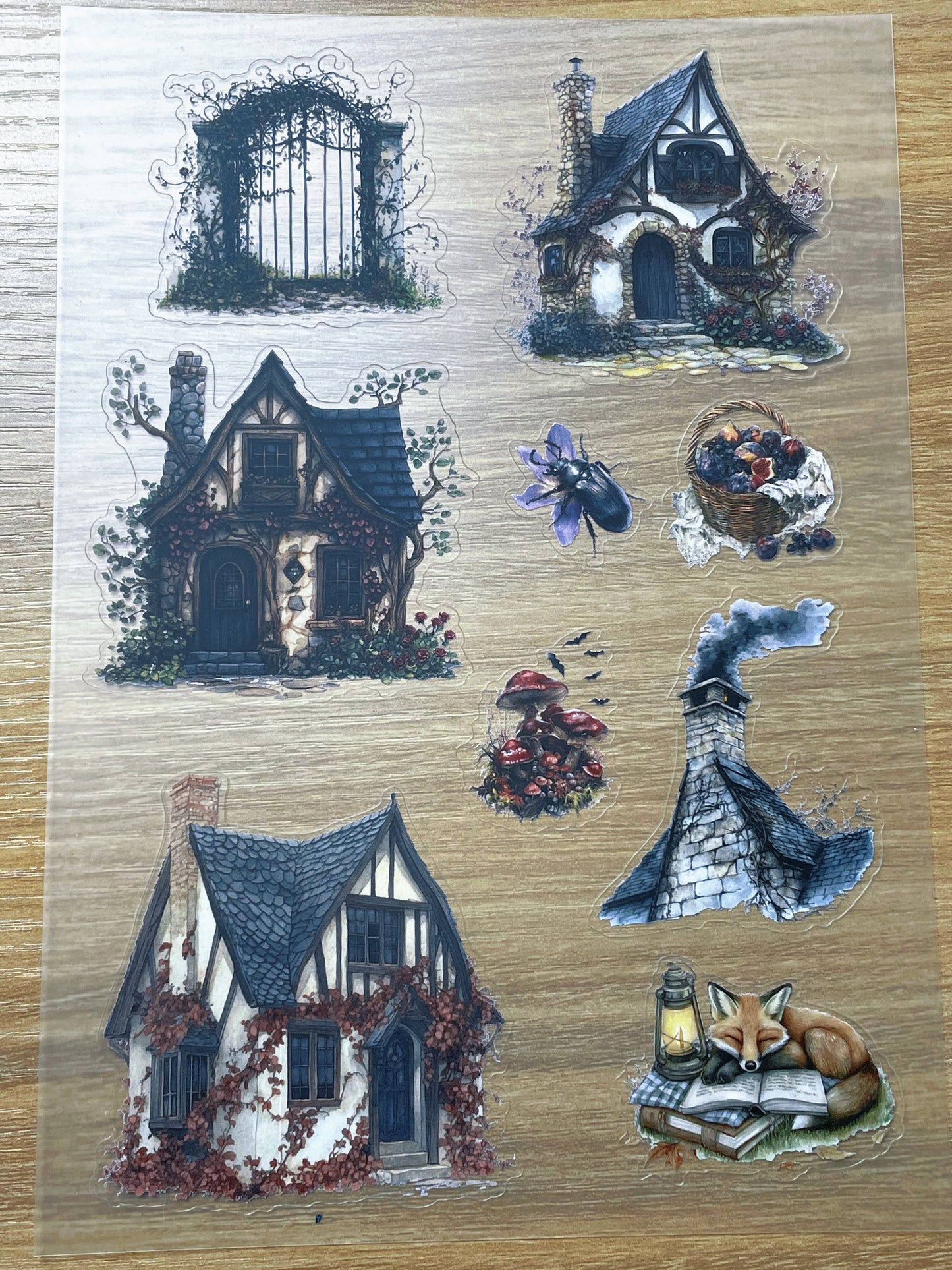 S106 Fairy Cottage Journal sticker pet precut A5 size 3 pieces