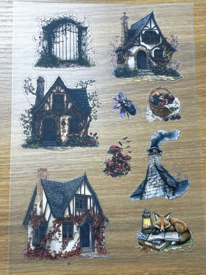 S106 Fairy Cottage Journal sticker pet precut A5 size 3 pieces
