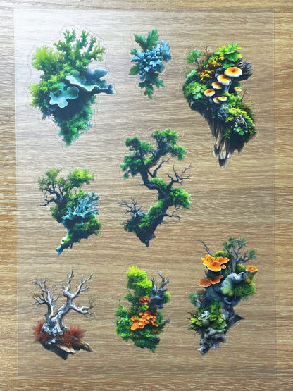 S84 Moss Mini Scapes  sticker pet precut A5 size 3 pieces