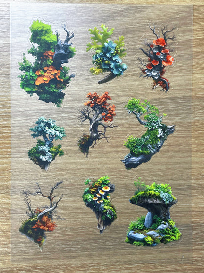 S84 Moss Mini Scapes  sticker pet precut A5 size 3 pieces