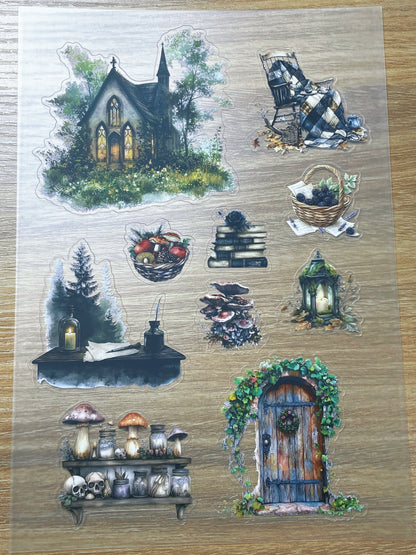 S106 Fairy Cottage Journal sticker pet precut A5 size 3 pieces