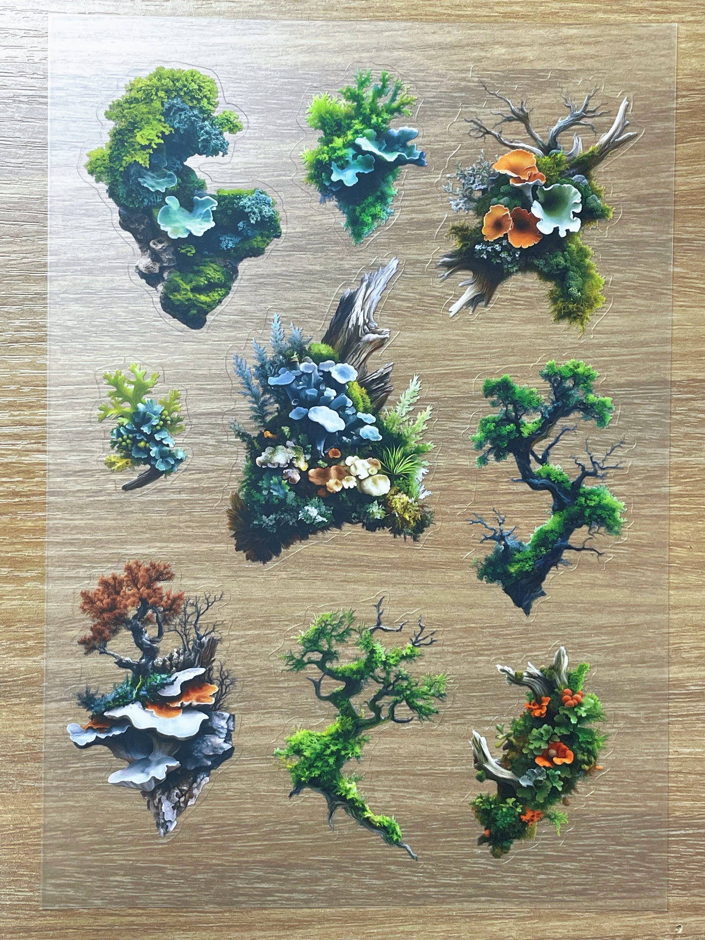 S84 Moss Mini Scapes  sticker pet precut A5 size 3 pieces