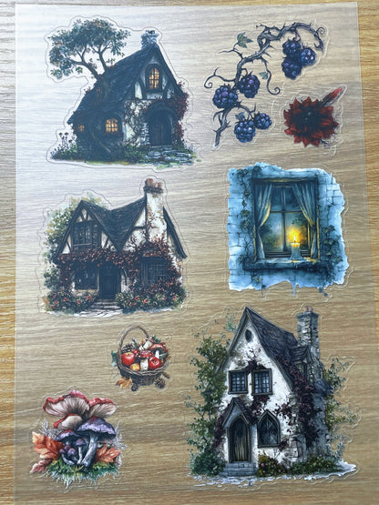 S106 Fairy Cottage Journal sticker pet precut A5 size 3 pieces