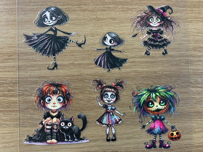 E-51 Spooky Kids 3D Embossed sticker 1 piece