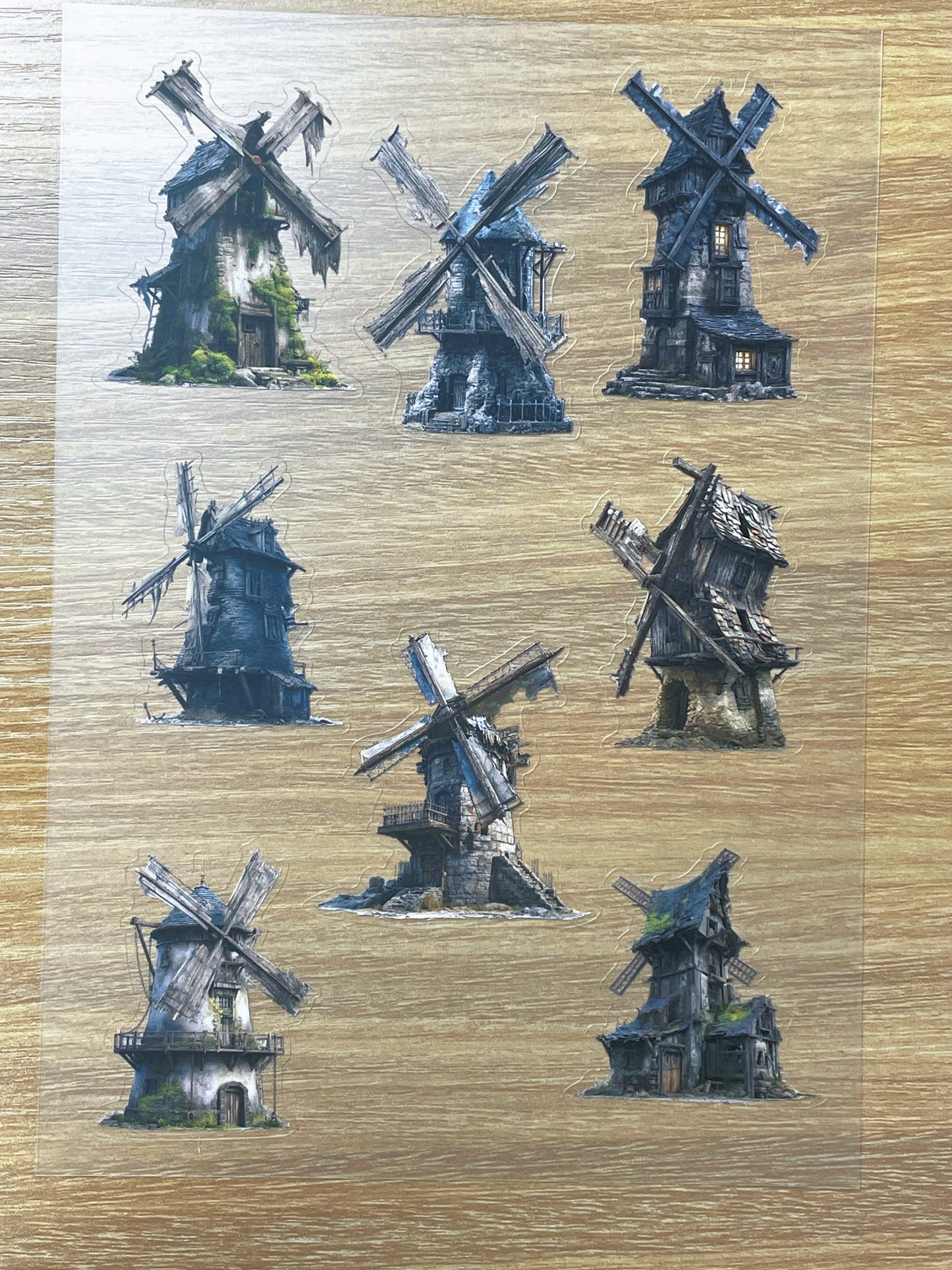 S85 Windmil Wasteland  sticker pet precut A5 size 3 pieces