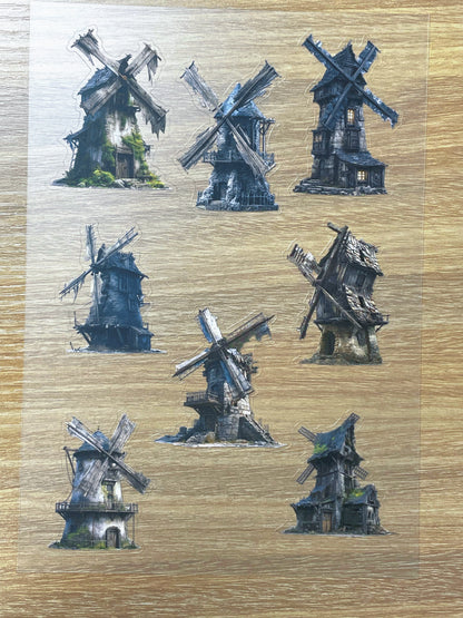 S85 Windmil Wasteland  sticker pet precut A5 size 3 pieces
