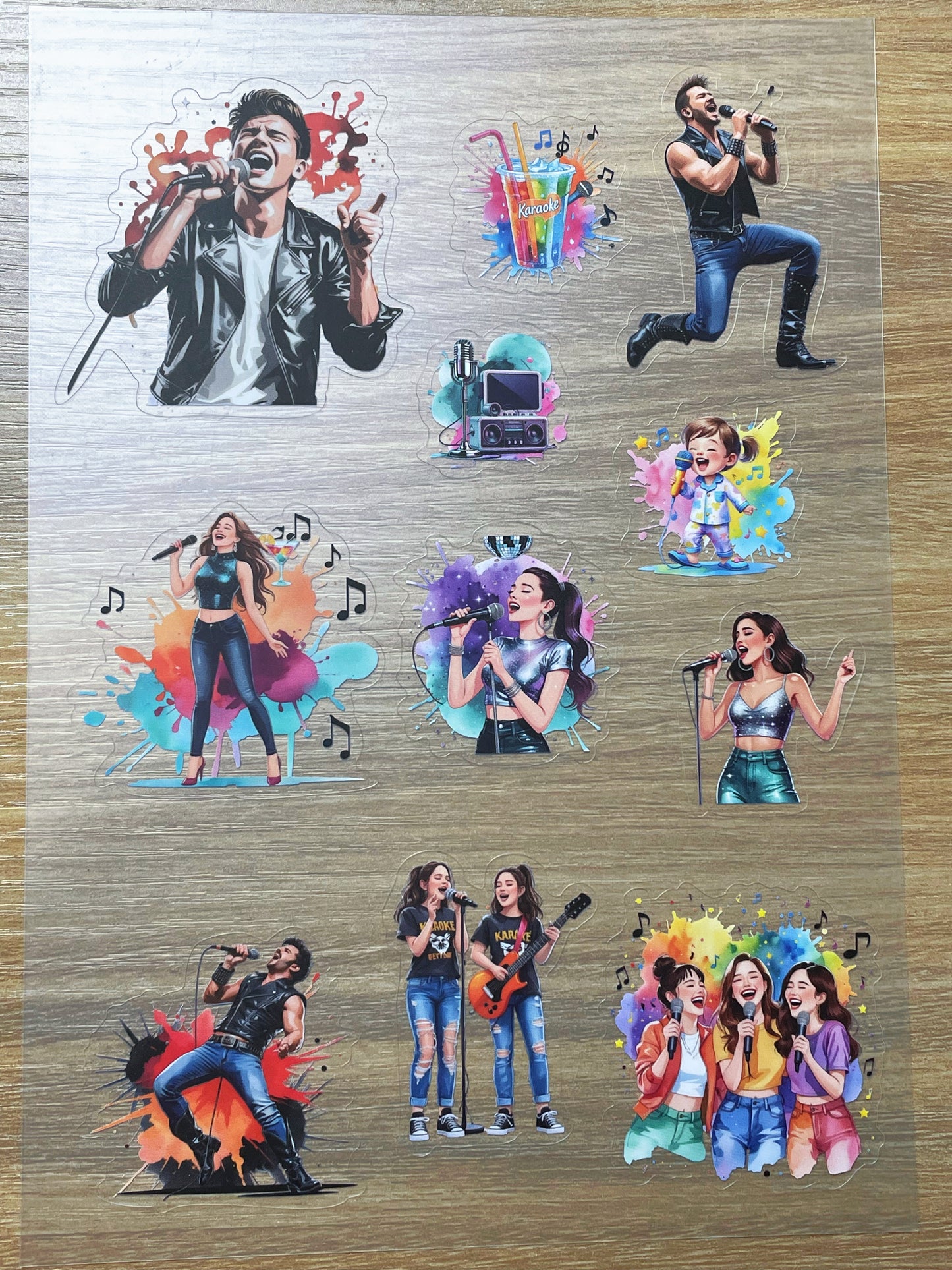 S105 Vivid Sing Joy sticker pet precut A5 size 5 pieces