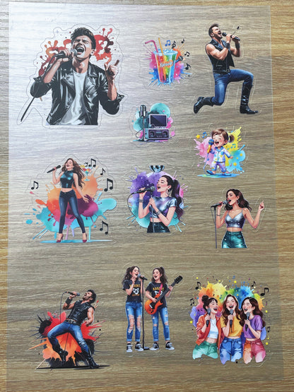 S105 Vivid Sing Joy sticker pet precut A5 size 5 pieces