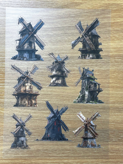 S85 Windmil Wasteland  sticker pet precut A5 size 3 pieces