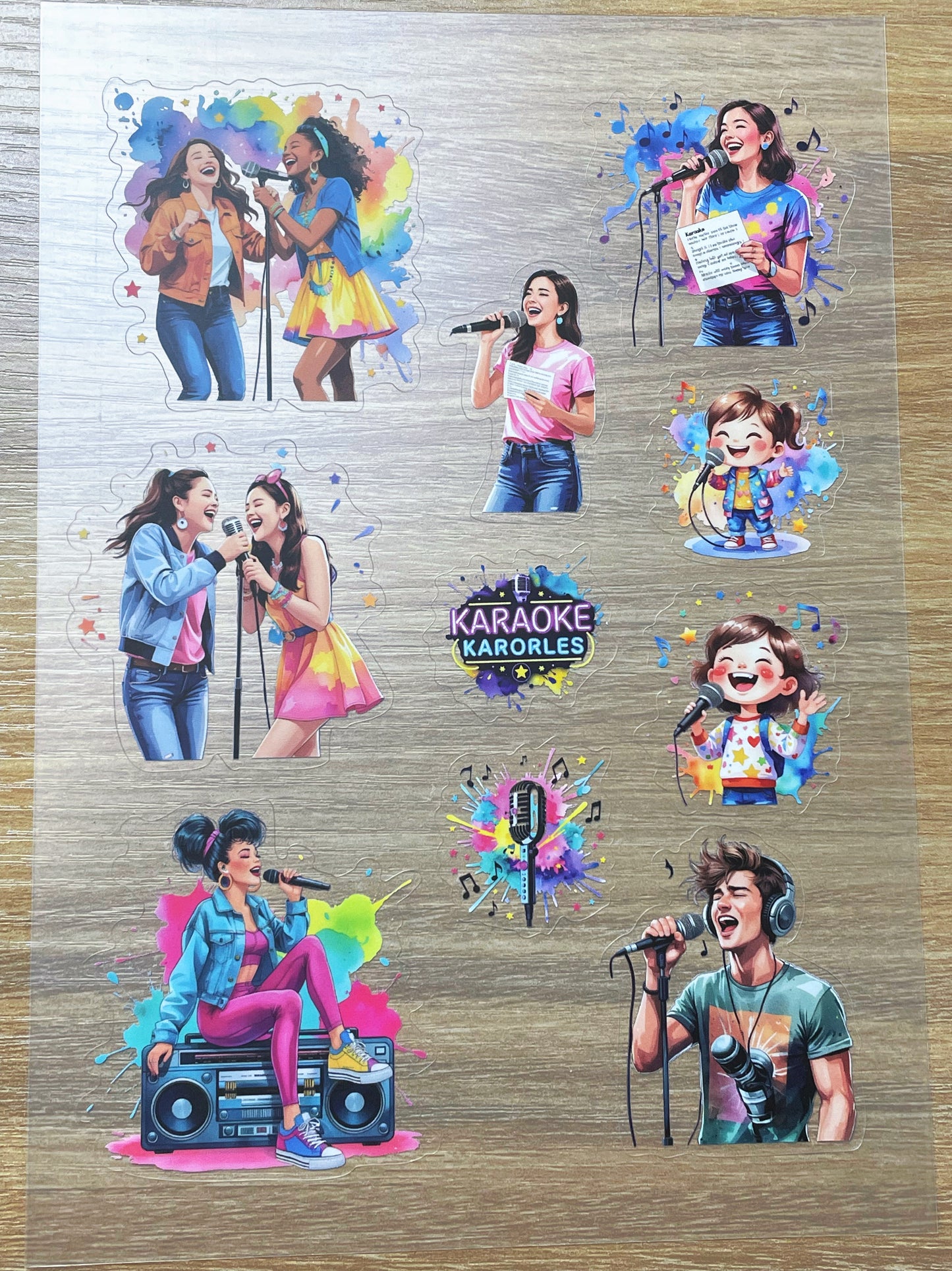 S105 Vivid Sing Joy sticker pet precut A5 size 5 pieces