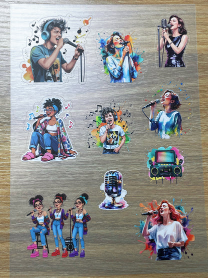 S105 Vivid Sing Joy sticker pet precut A5 size 5 pieces