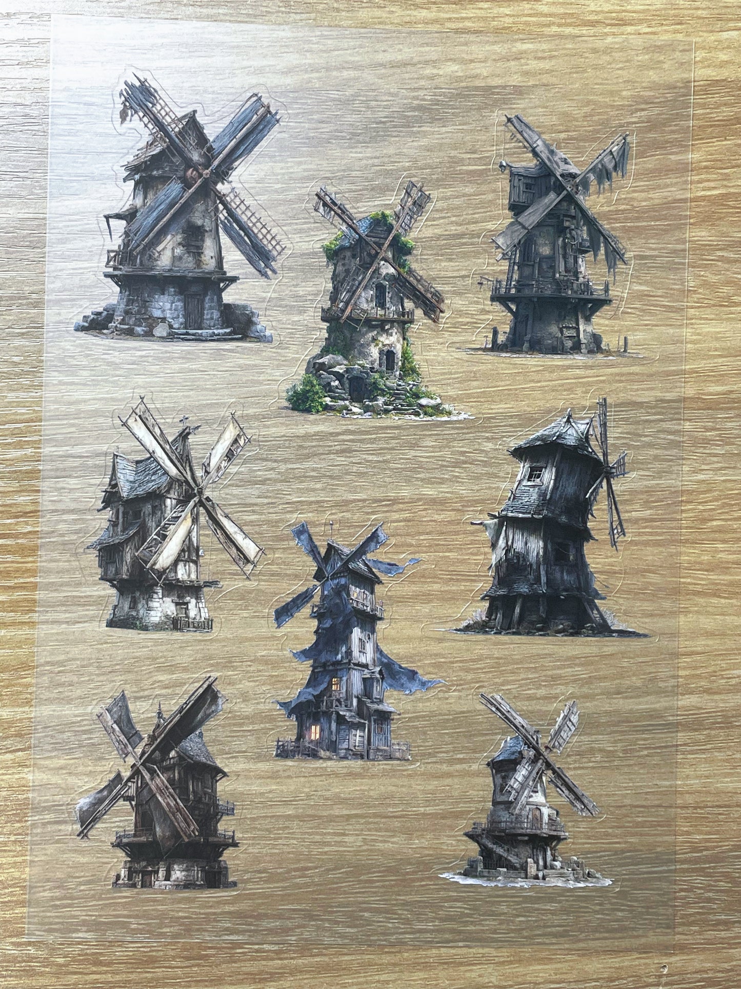 S85 Windmil Wasteland  sticker pet precut A5 size 3 pieces