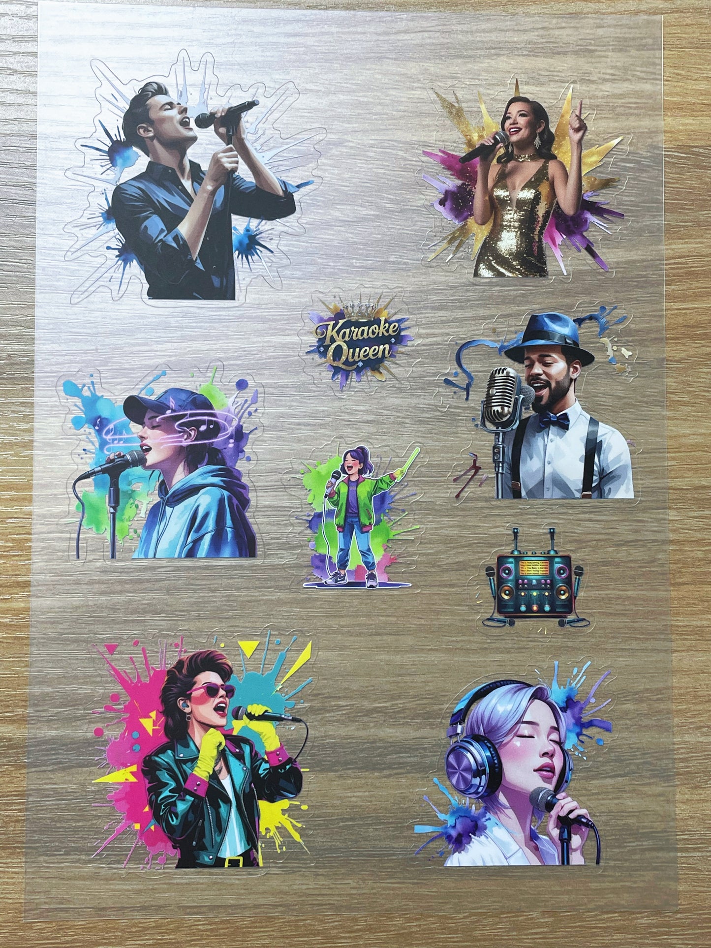 S105 Vivid Sing Joy sticker pet precut A5 size 5 pieces