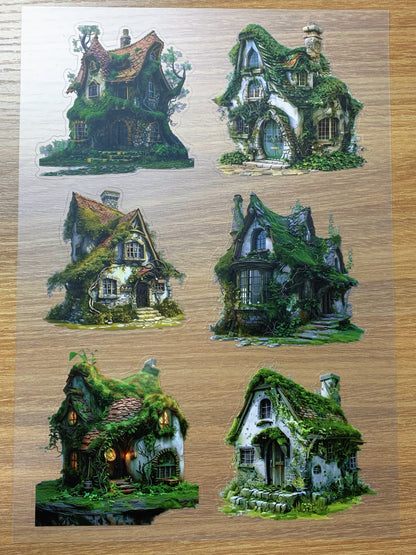 S86 Moss Secret Cottage  sticker pet precut A4 size 3 pieces