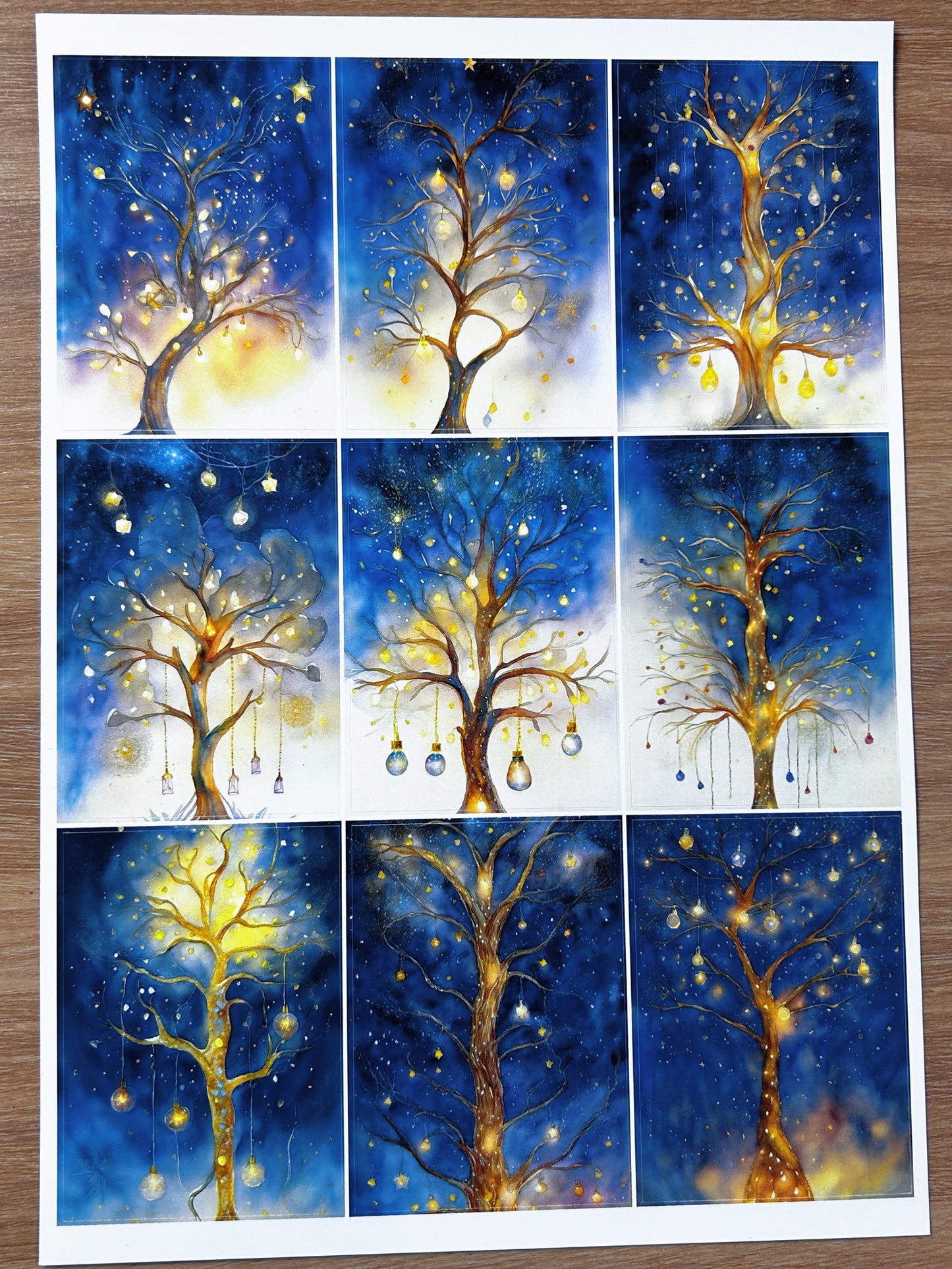 A-023  ATC background precut sticker  A4 size（1Pieces)
