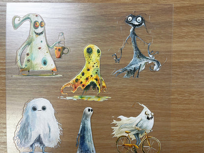 E-118 Misty Little Guests 3D Embossed sticker 1 piece