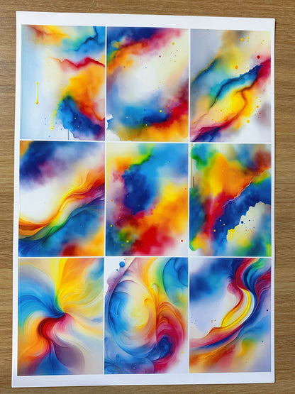 A-015  ATC background precut sticker  A4 size（1Pieces)