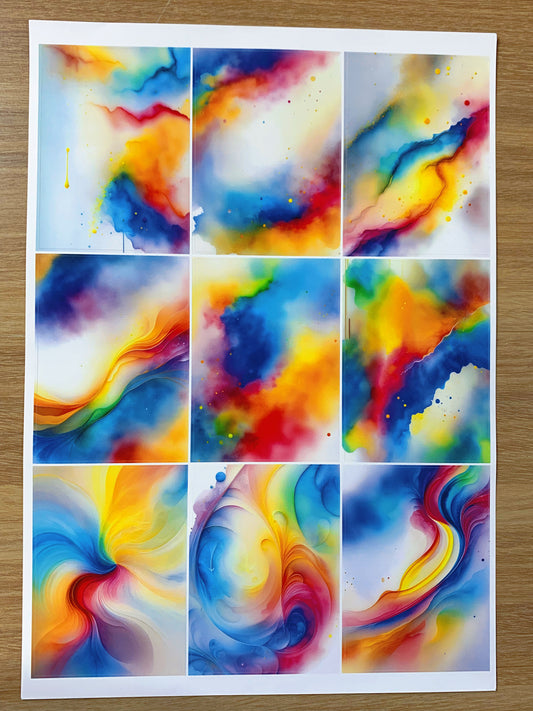 A-015  ATC background precut sticker  A4 size（1Pieces)