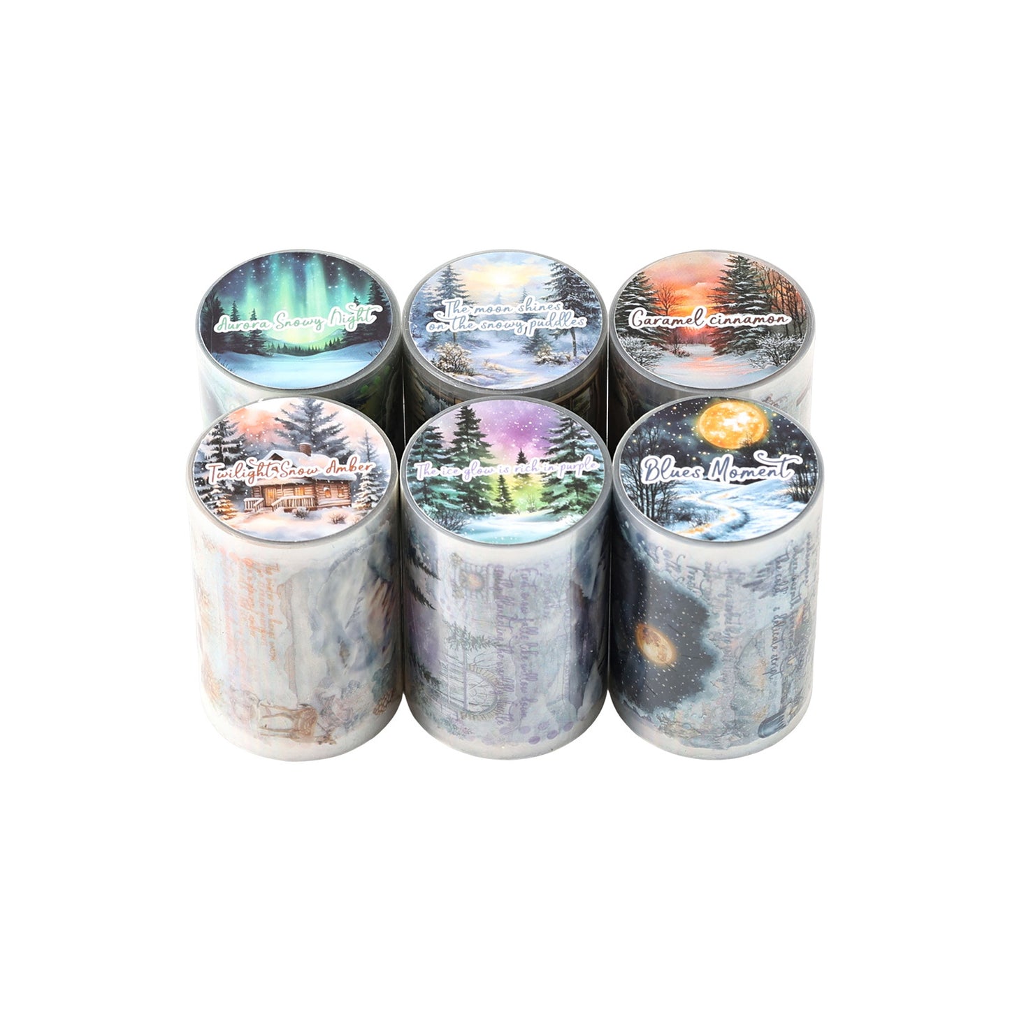 S-42 Dark Phantom Cloud Snow Series Sticker Tape Winter Theme Landscaping 6Style