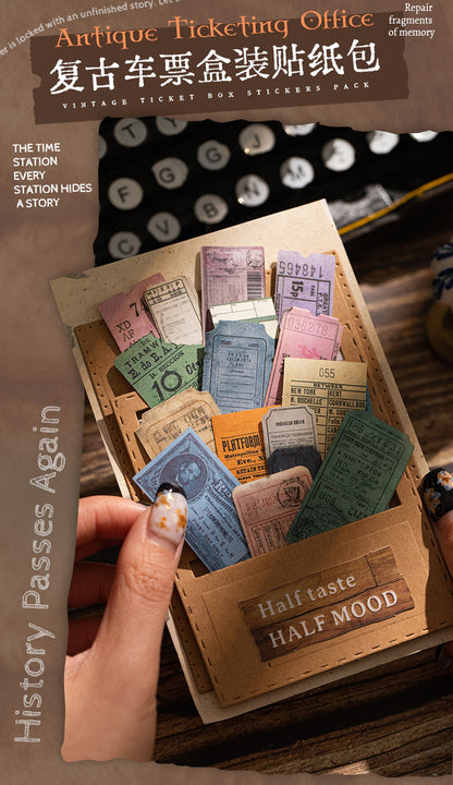 S-40  Retro Ticket Box Sticker Pack 6Style