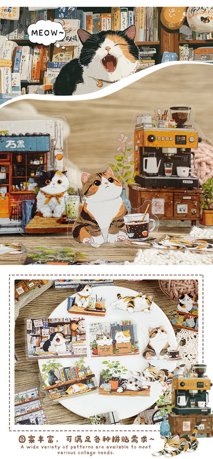 S-12 Meow Meow's Daily Series Cute Cartoon Theme Animal PET Sticker 6Style