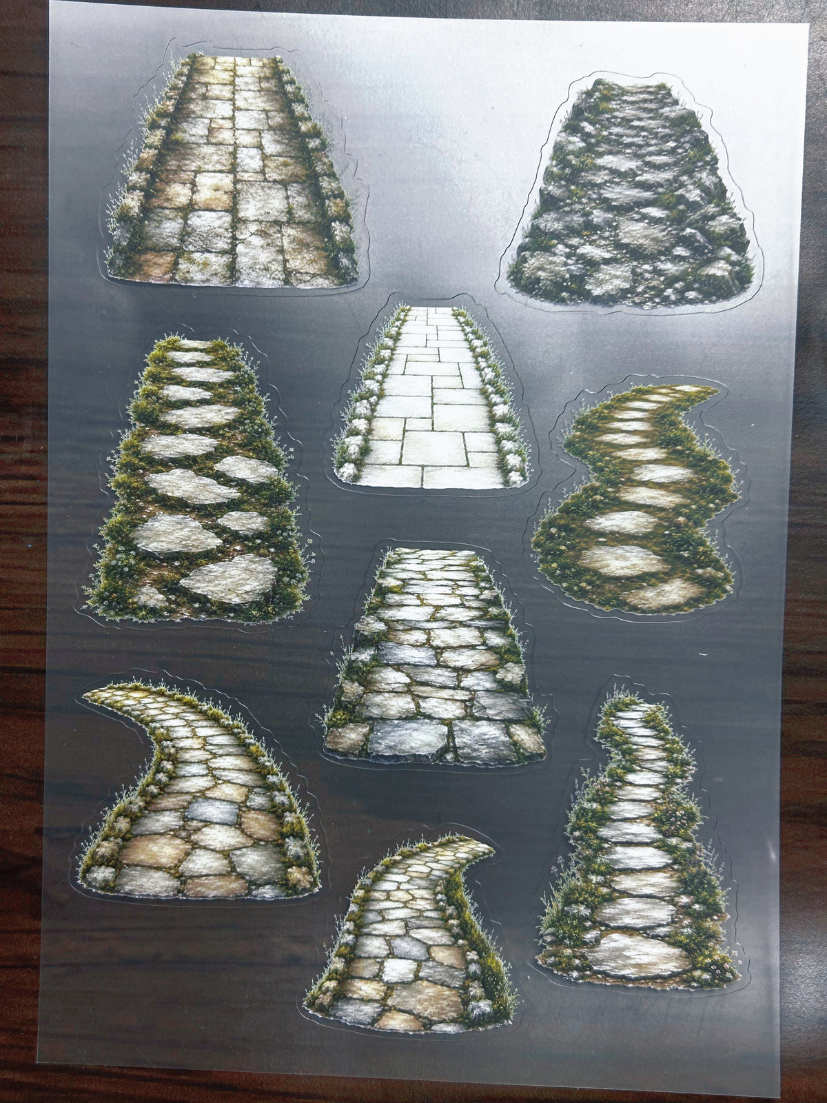 S-176 Stone Path sticker pet precut A5 size 3 pieces
