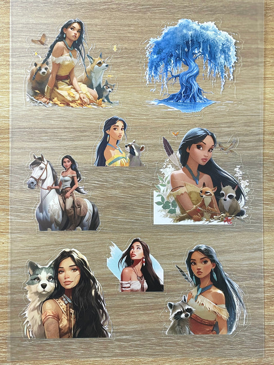 S26 Pocahontas  sticker pet  precut A5 size 4 pieces