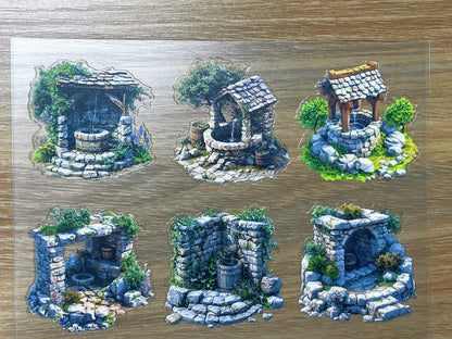 E-103 Forest Old Spring 3D Embossed sticker 1 piece