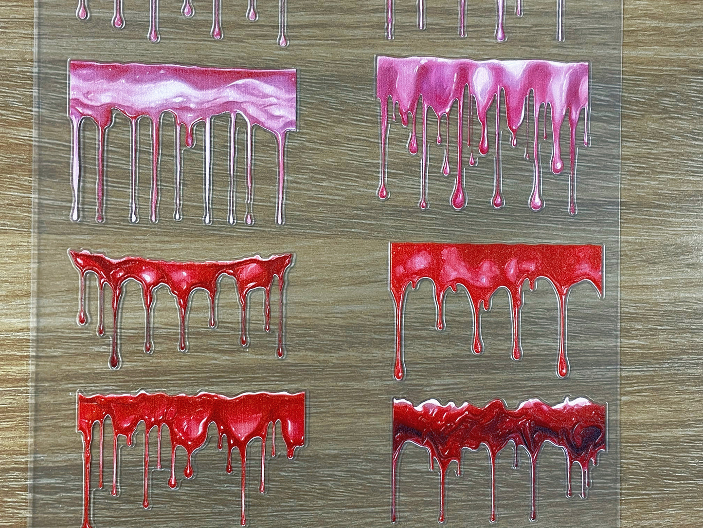 E-65 Pink Mist Melting 3D Embossed sticker 1 piece