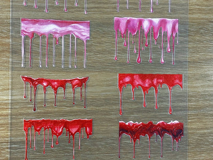 E-65 Pink Mist Melting 3D Embossed sticker 1 piece