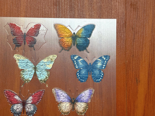 E-128 Mythical Butterfly 3D Embossed sticker 1 piece