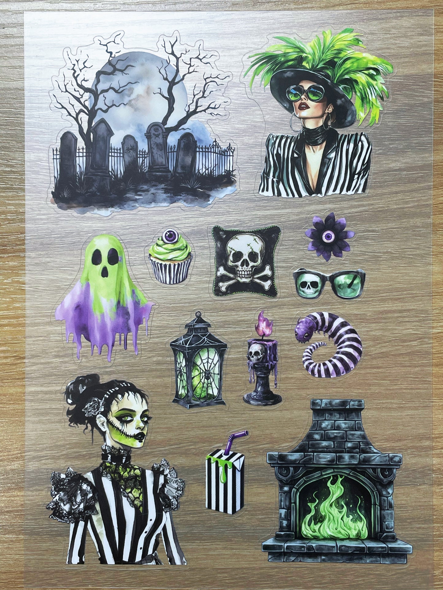S121 Beetlejuice sticker pet precut A5 size 5 pieces