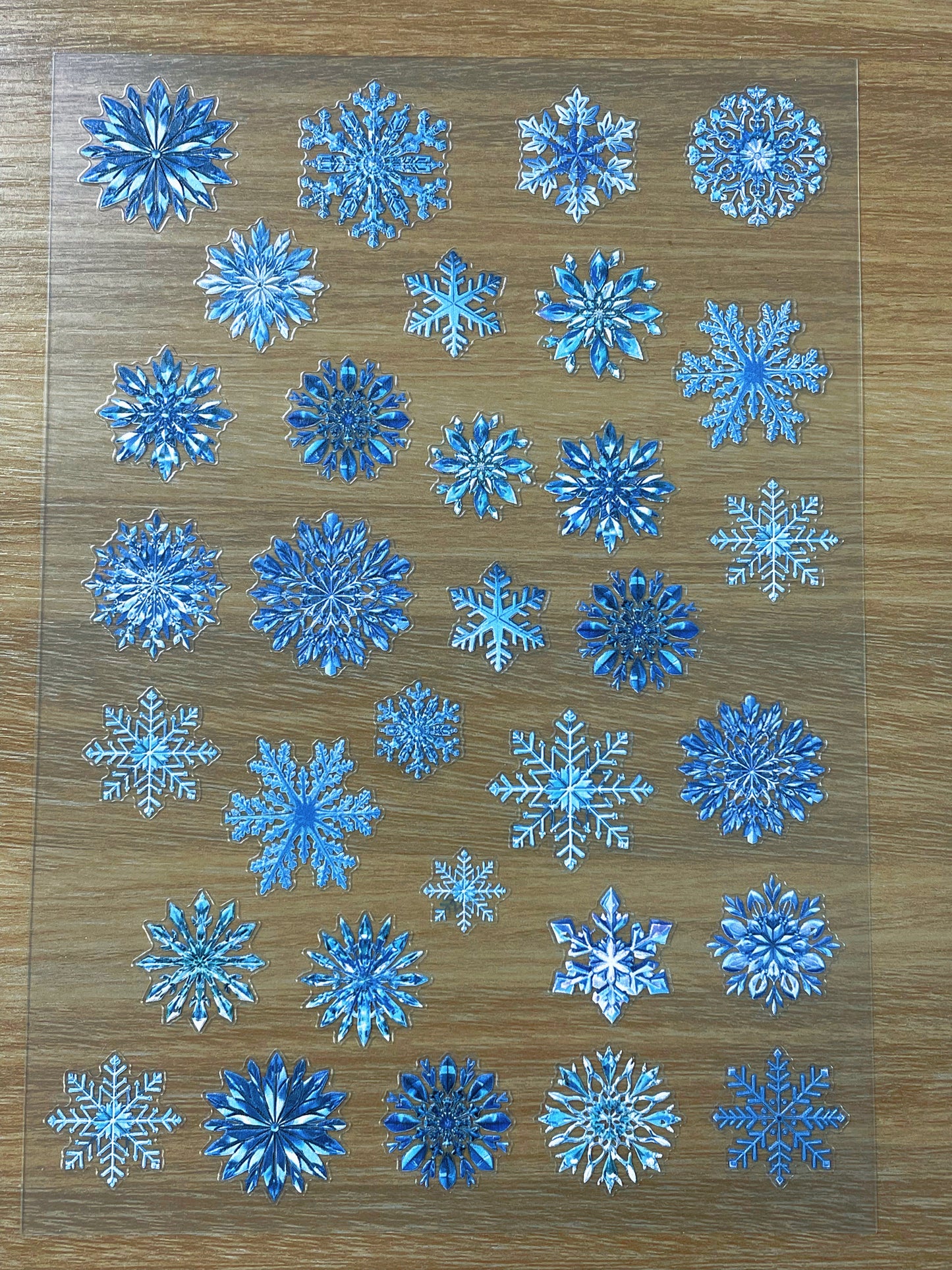 E-76 Blue Snowfall Shelters 3D Embossed sticker 1 piece