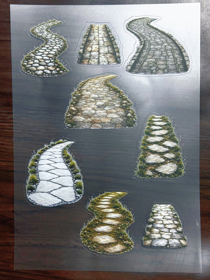 S-176 Stone Path sticker pet precut A5 size 3 pieces