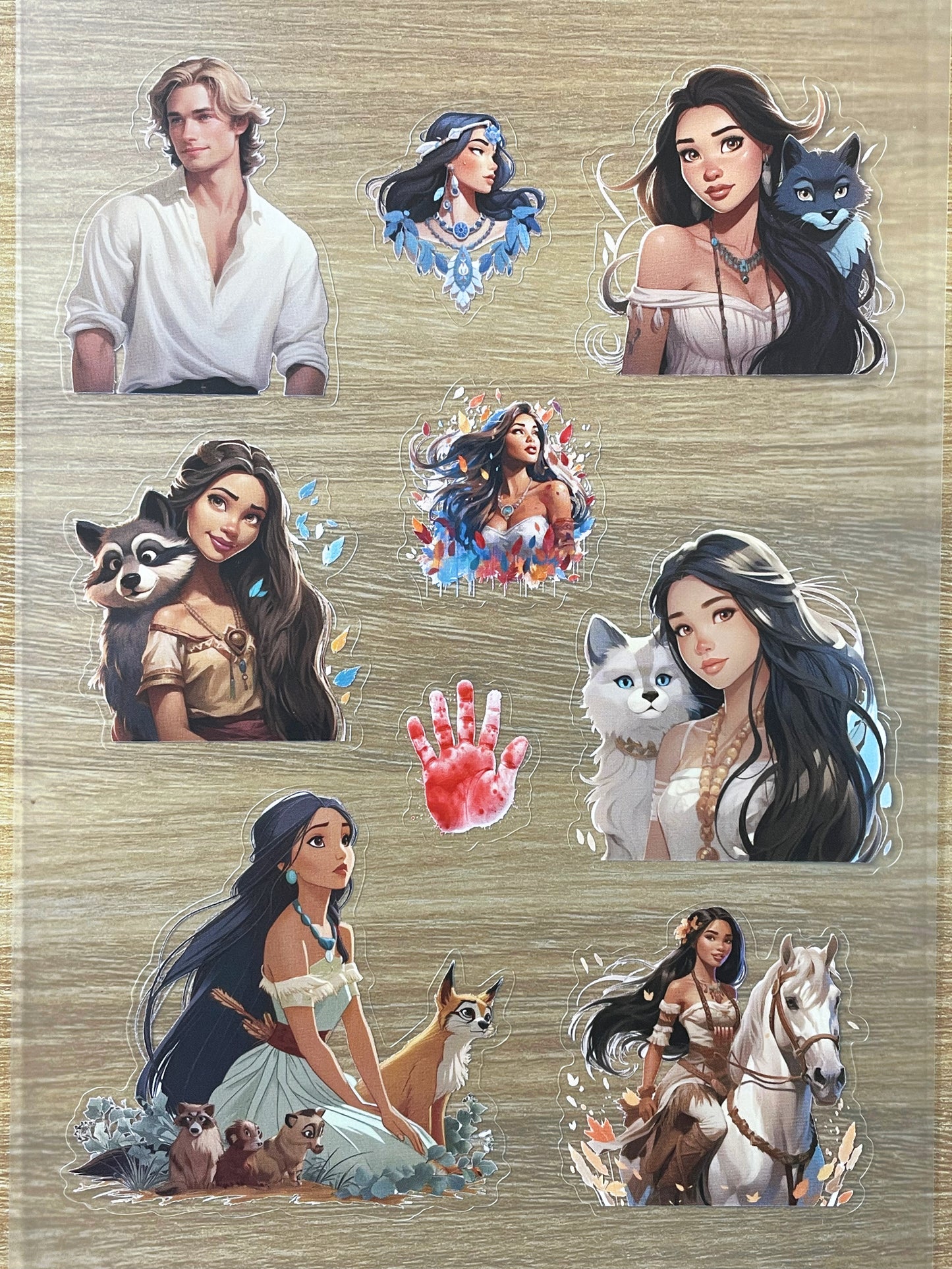 S26 Pocahontas  sticker pet  precut A5 size 4 pieces