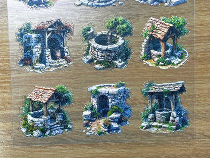 E-103 Forest Old Spring 3D Embossed sticker 1 piece