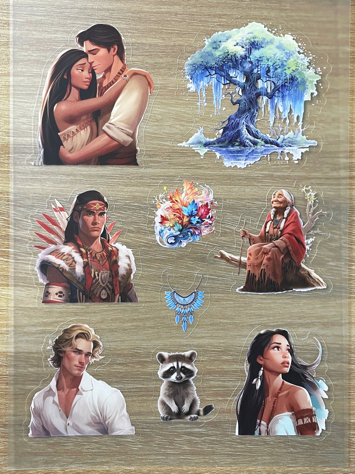 S26 Pocahontas  sticker pet  precut A5 size 4 pieces