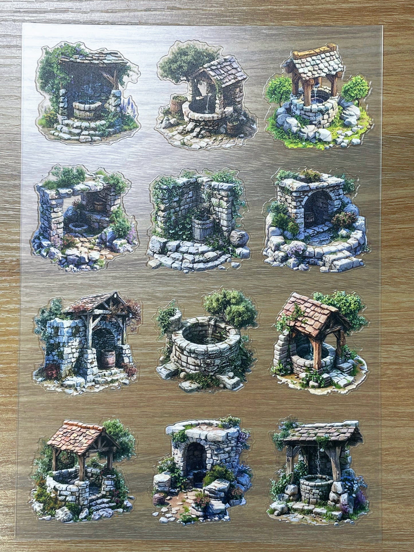 E-103 Forest Old Spring 3D Embossed sticker 1 piece