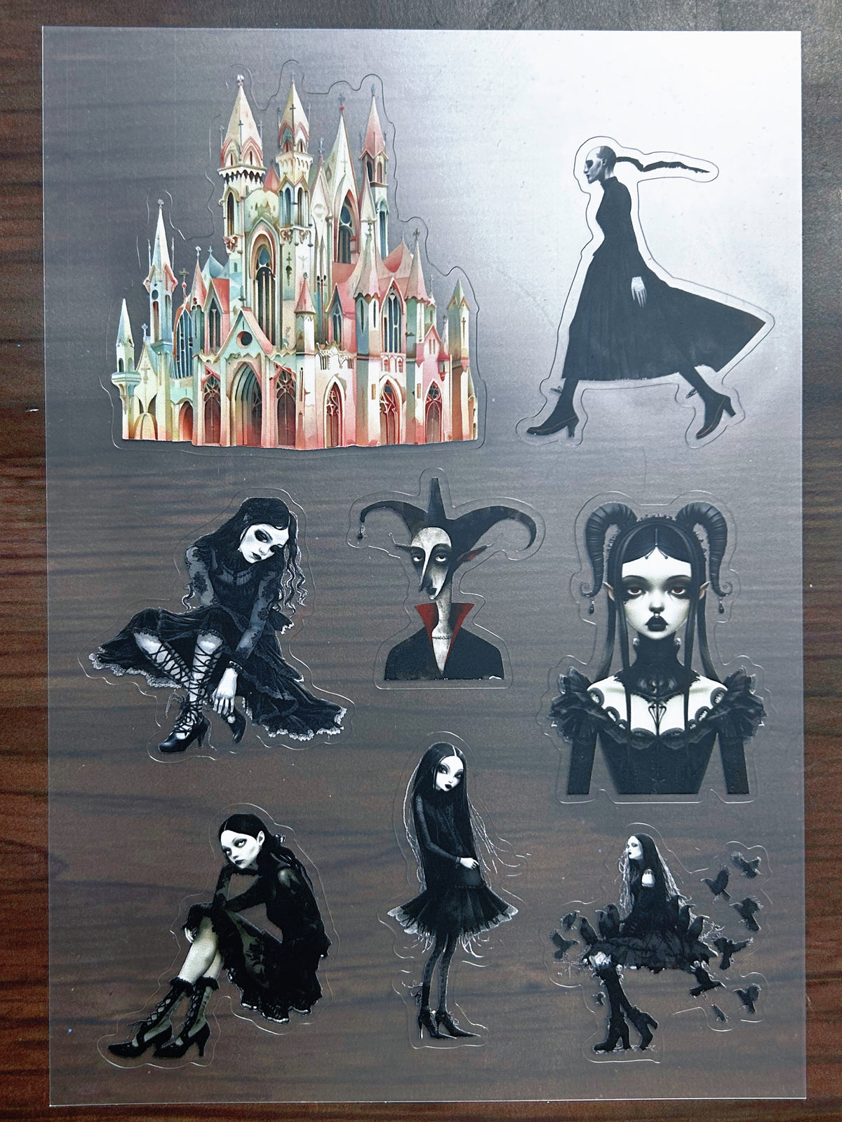 S-183 Gothic Horror Doll sticker pet precut A5 size 5 pieces