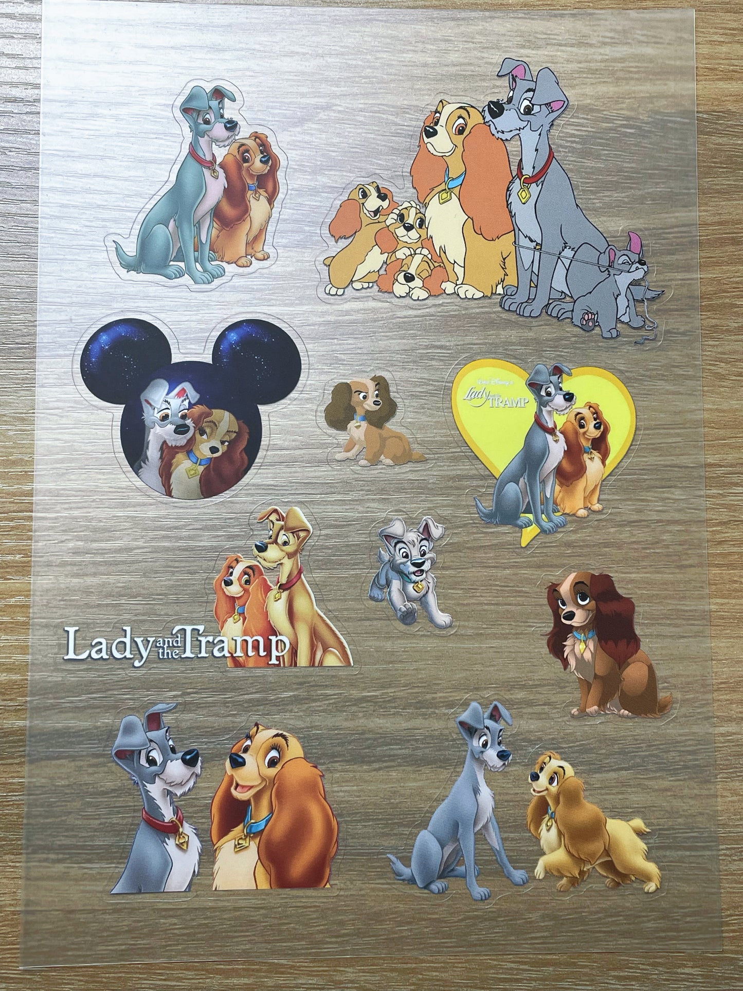 S103 Lady and Tramp sticker pet precut A5 size 3 pieces