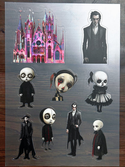 S-183 Gothic Horror Doll sticker pet precut A5 size 5 pieces