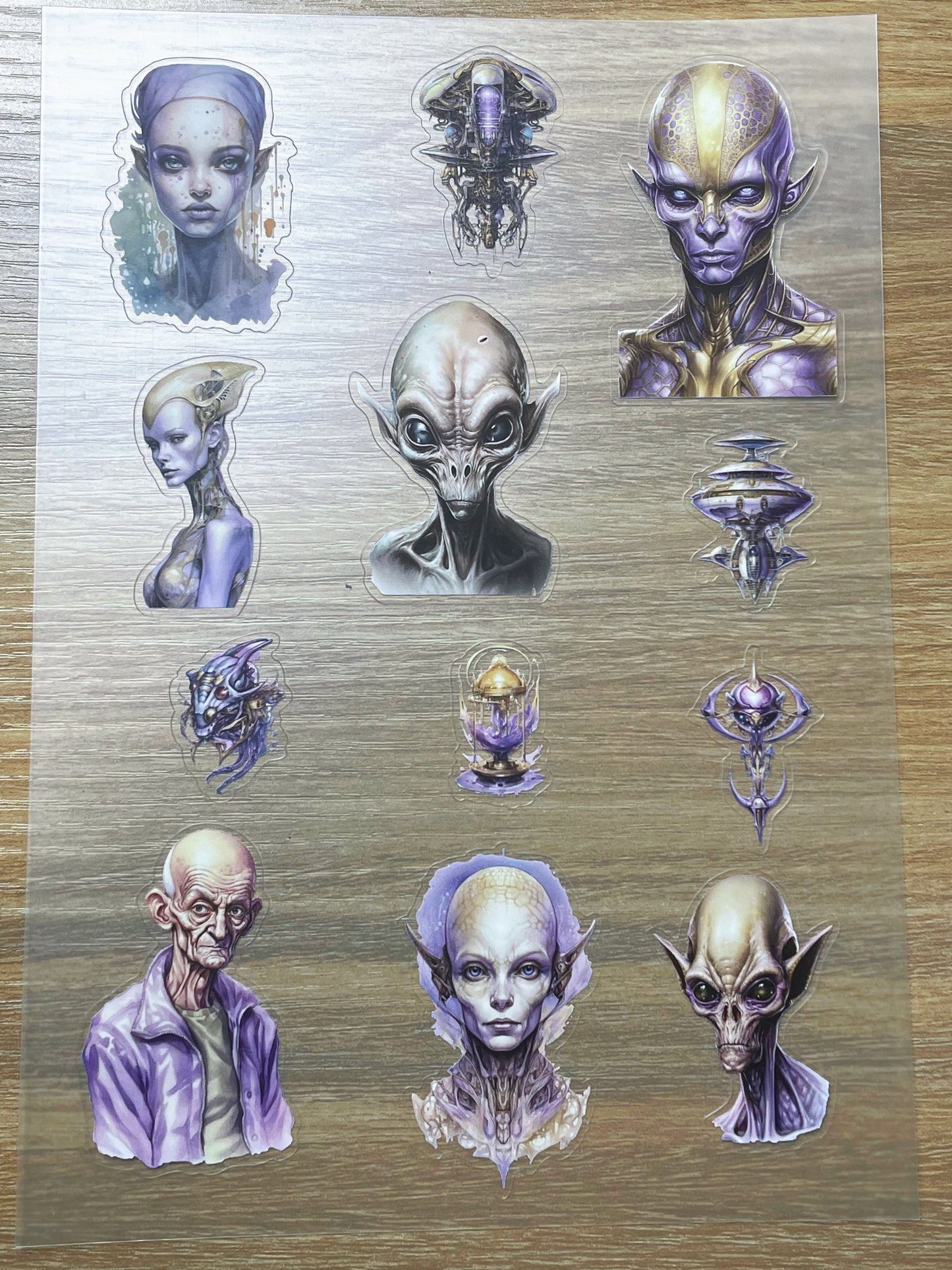 S102 Deep Alien Chronicele  sticker pet precut A5 size 2 pieces