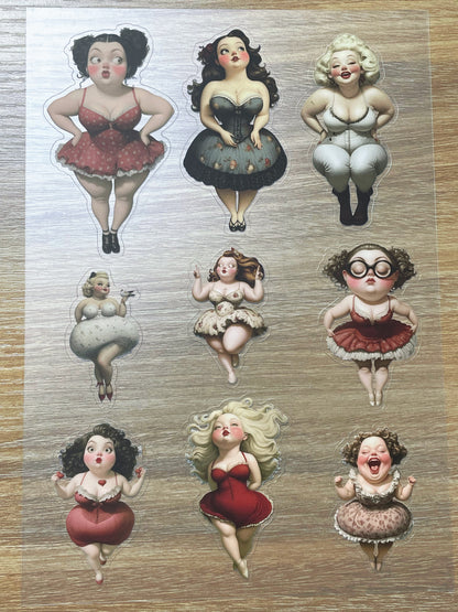 S101 Retro Sweet Gril Journal sticker pet precut A5 size 5 pieces