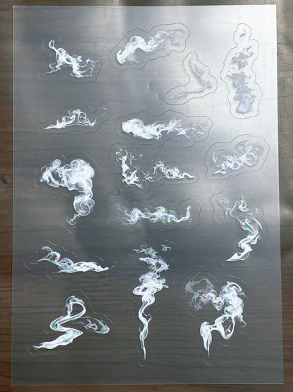 S-143 Magic Smoke Effects  sticker pet precut A5 size 2 pieces