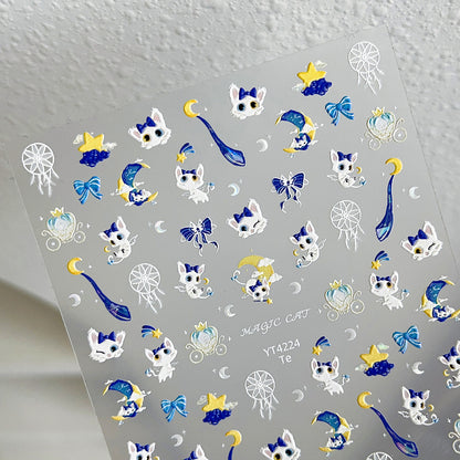 MINI-11 Shell Light Bowknot Kitten Stickers