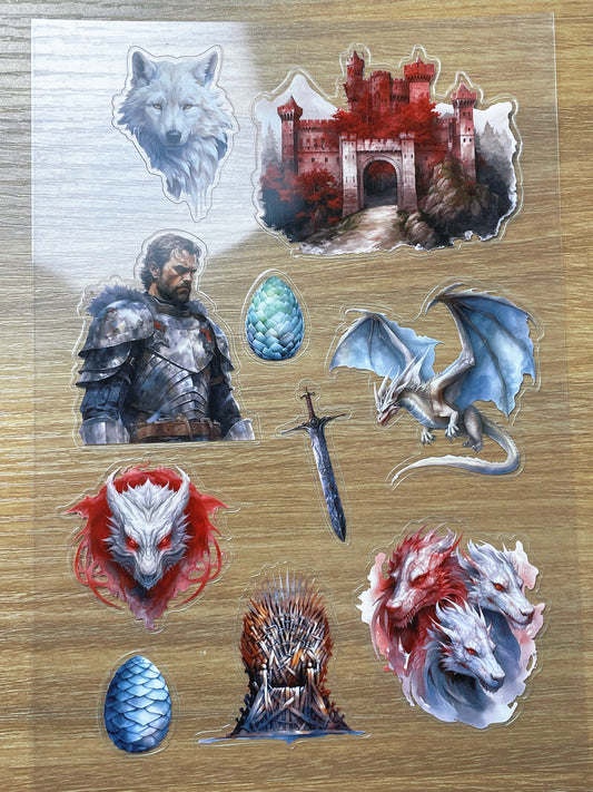 S100 Game of Throes sticker pet precut A5 size 2 pieces