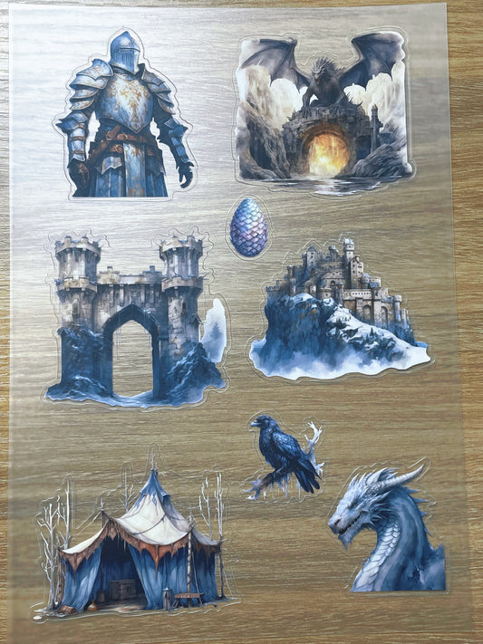 S100 Game of Throes sticker pet precut A5 size 2 pieces
