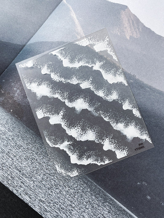 Mini-1 Flat Wave embossed Stickers Solid Color