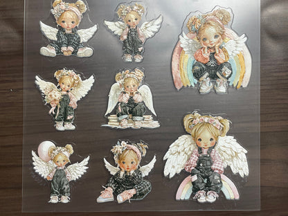 E-194 Vintage Angel Kids 3D Embossed sticker 1 piece