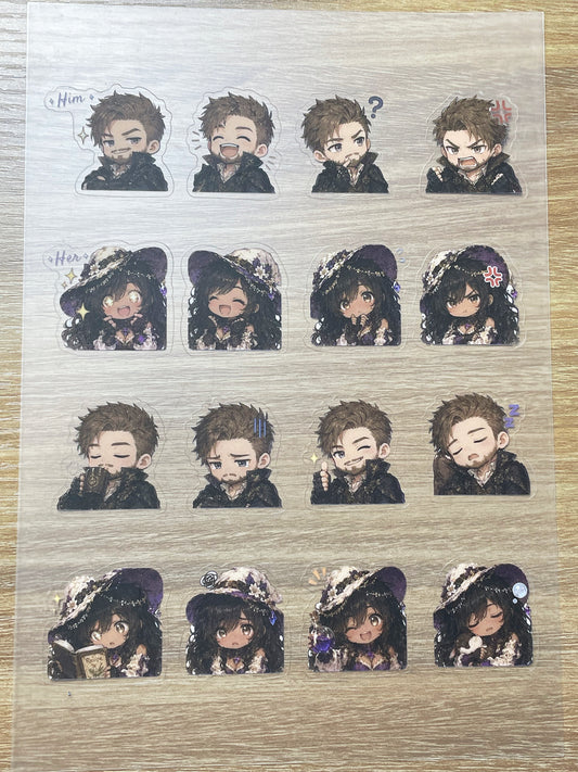 S95 Dark nook couple sticker pet precut A5 size 1 pieces